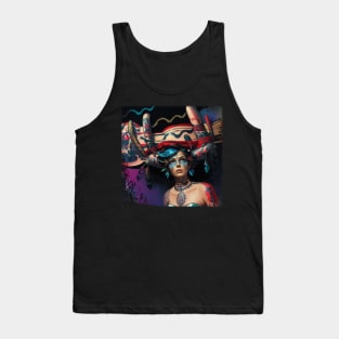 Shaman native woman in contact with the magic of nature Tank Top